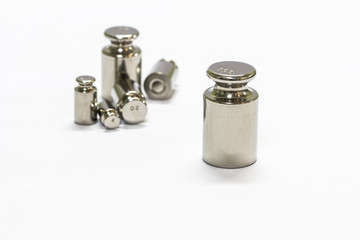 calibration weight set  isolated on white background