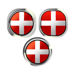 Obraz premium Denmark flag button