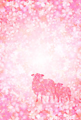 未　桜　年賀状