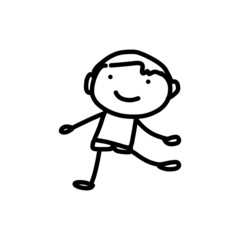 hand drawing cartoon character happy kids
