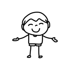 Fototapeta premium hand drawing cartoon character happy kids