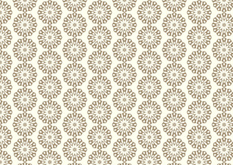 Brown Retro and Modern Flower Pattern on Pastel Background