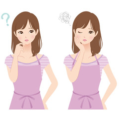女性　主婦　表情　セット