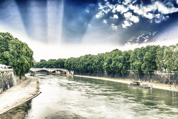 The Tiber river in Rome