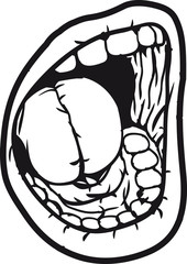 Schreiender offener Mund