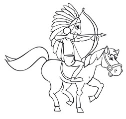 Indian and horse