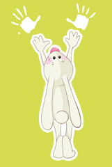 Rabbit and his handprints