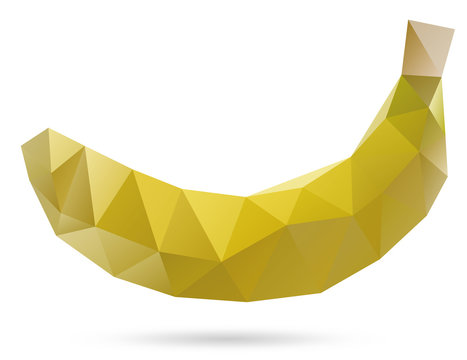 Polygon abstract illustration of banana