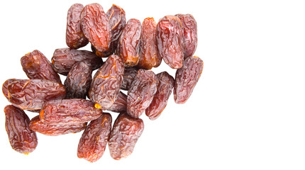 Date fruits over white background