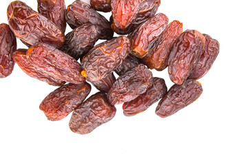 Date fruits over white background