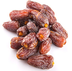 Date fruits over white background
