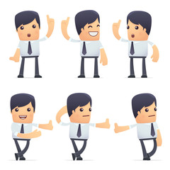 set of businessman character in different poses