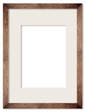 Fototapeta vertical size natural wooden photo frame with cut board