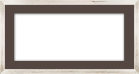horizontal size natural white wooden photo frame with cut board