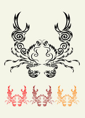 Crab , ornate art vector decoration