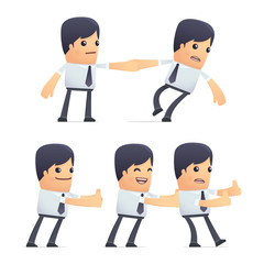 set of businessman character in different poses