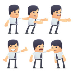 set of businessman character in different poses