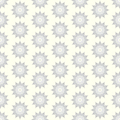 Silver Retro Flower Pattern on Pastel Background