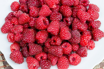 raspberry on a plate close up