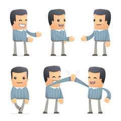 set of customer character in different poses