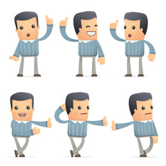 set of customer character in different poses