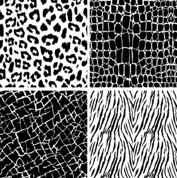 Set of animal skin seamless patterns