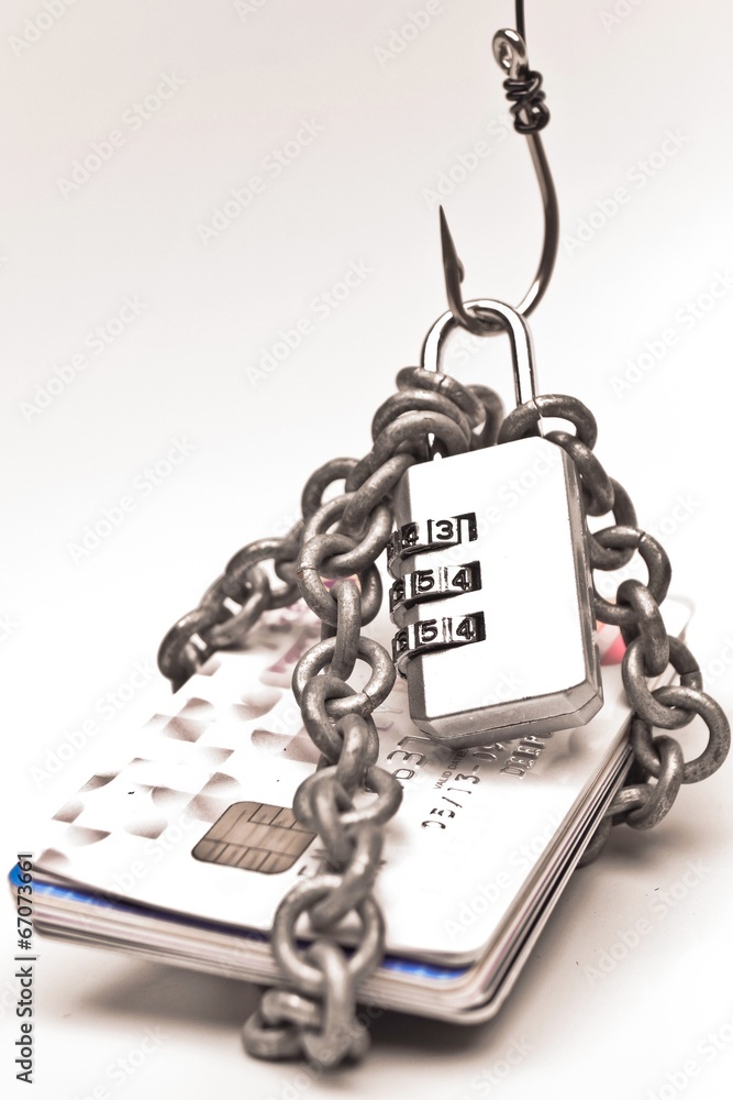 Wall mural security lock with password and hooks on chained credit cards