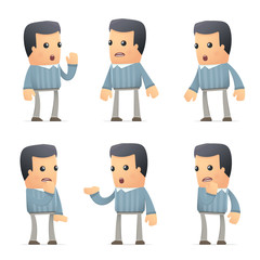 set of customer character in different poses