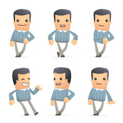 set of customer character in different poses