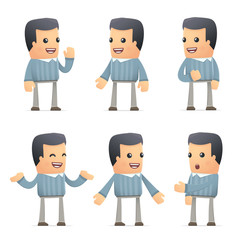 set of customer character in different poses