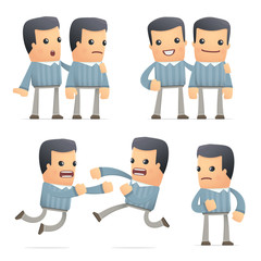 set of customer character in different poses