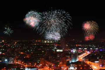 Fireworks in Ekaterinburg, Russia