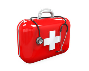 First Aid Kit and Stethoscope