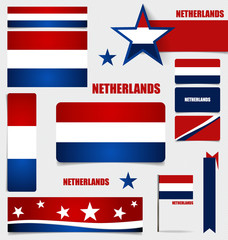 Collection of Netherlands Flags, Flags concept design. Vector il