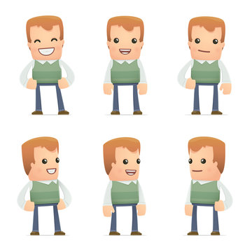 set of neighbor character in different poses