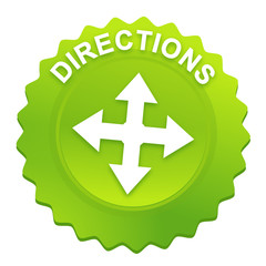 directions sur bouton web denté vert