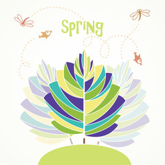 Fototapeta na wymiar Spring abstract tree