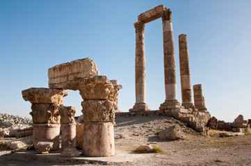 The Temple of Hercules at the Amman Citadel, Jordan.
