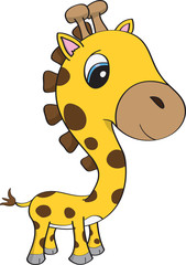 Cute baby giraffe with big blue eyes