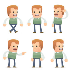 set of neighbor character in different poses