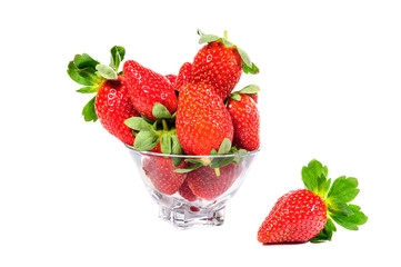 Strawberries with leaves