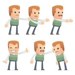 set of neighbor character in different poses