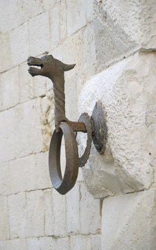 iron ring to attack the horses in Giovinazzo, Apulia - Italy