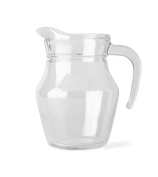 Empty glass jug with clipping path