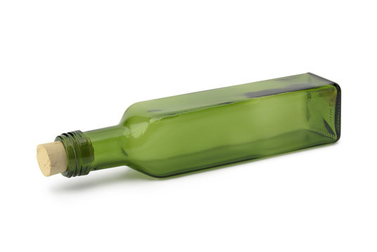 Green empty bottle with clipping path