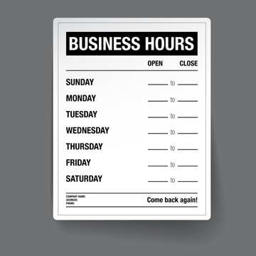 Business Hours Vector Template