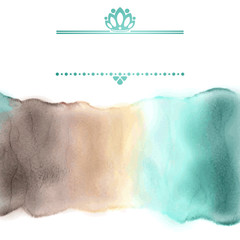 Watercolor vector stripe in delicate colors with frame for text