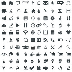 100 universal vector pictograms for web and mobile apps