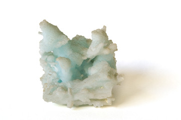 Blue aragonite from Sardinia, Italy. 8cm across.