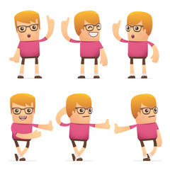 set of dude character in different poses